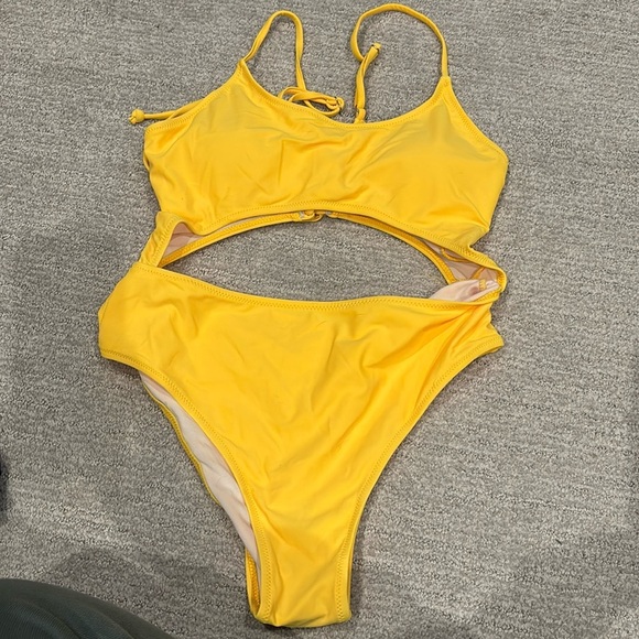 Yellow Cut-out One Piece - Picture 1 of 3